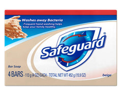 Safeguard antibacterial bath bar 4-pack front view for family-ready cleansing