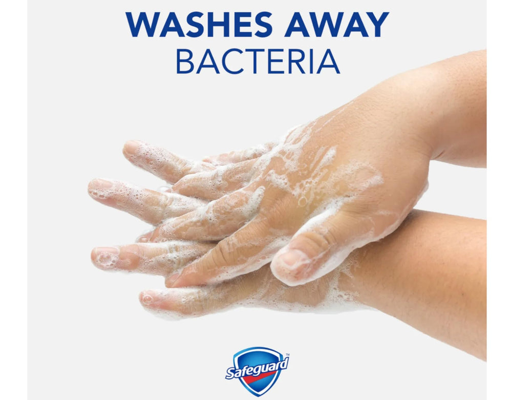 Safeguard antibacterial bath bar unwrapped with foam detail for daily cleansing