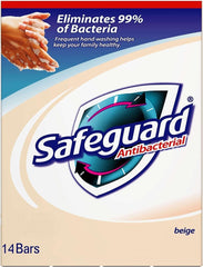Safeguard beige bar soap close-up showing smooth texture and cleansing potential