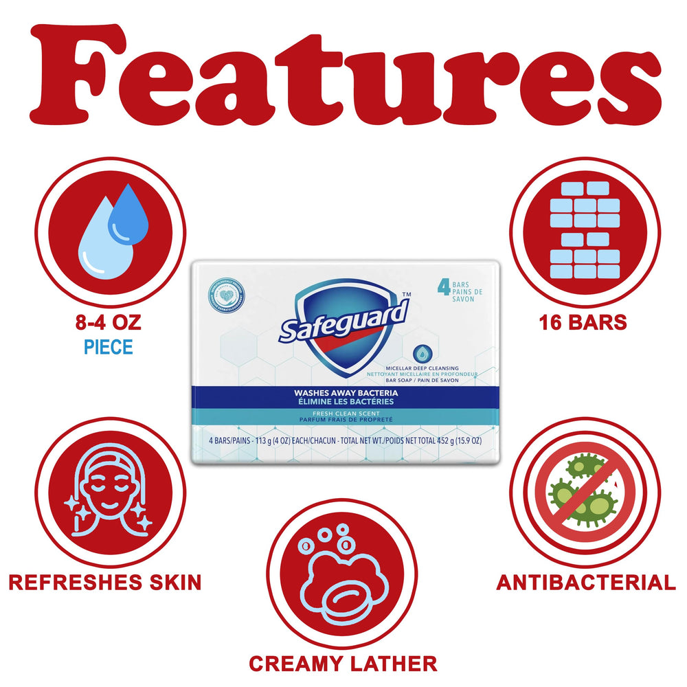 Safeguard micellar bar soap hands closeup shows gentle cleansing for daily use