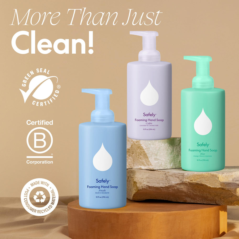 Safely Foaming Hand Soap balanced formula supports skin moisture.