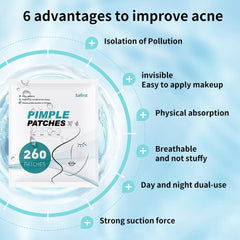 Safirst hydrocolloid patches on skin absorb moisture and soothe redness