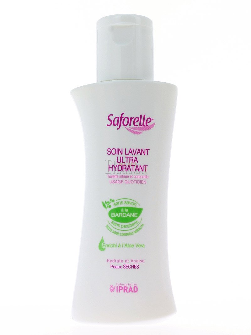 Saforelle hypoallergenic formulation label indicating safety and tolerance