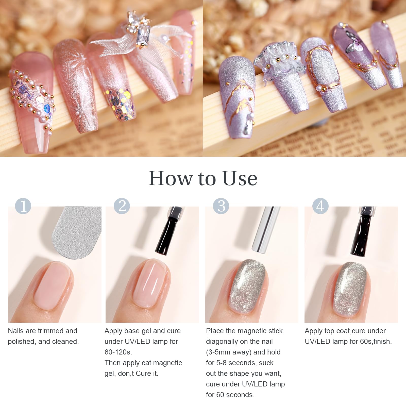 SAGEBIO glossy finish on finished nails with long lasting shine