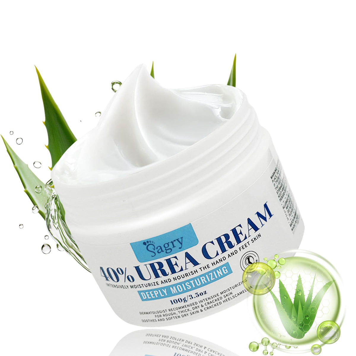 Sagry Urea 40% foot cream bottle for deep moisture.