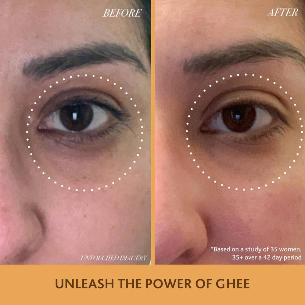 Sahajan Golden Glow Eye Balm with ghee delivers deep hydration around the eyes