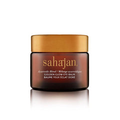 Sahajan Golden Glow Eye Balm packaging highlighting premium eye care and hydration
