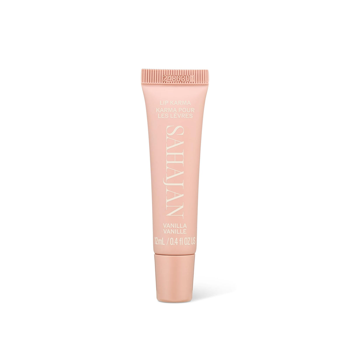 Sahajan Lip Karma Vanilla tube close-up showing hydrating lip care