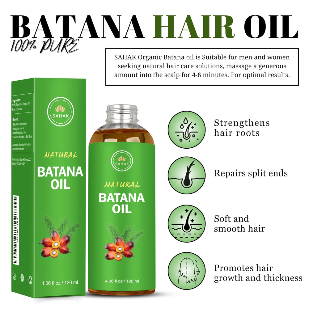 SAHAK Batana oil on hair adds natural shine.