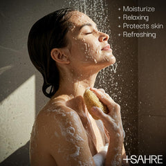Sahre Natural Body Wash sulfate-free label indicating a gentle, everyday formula