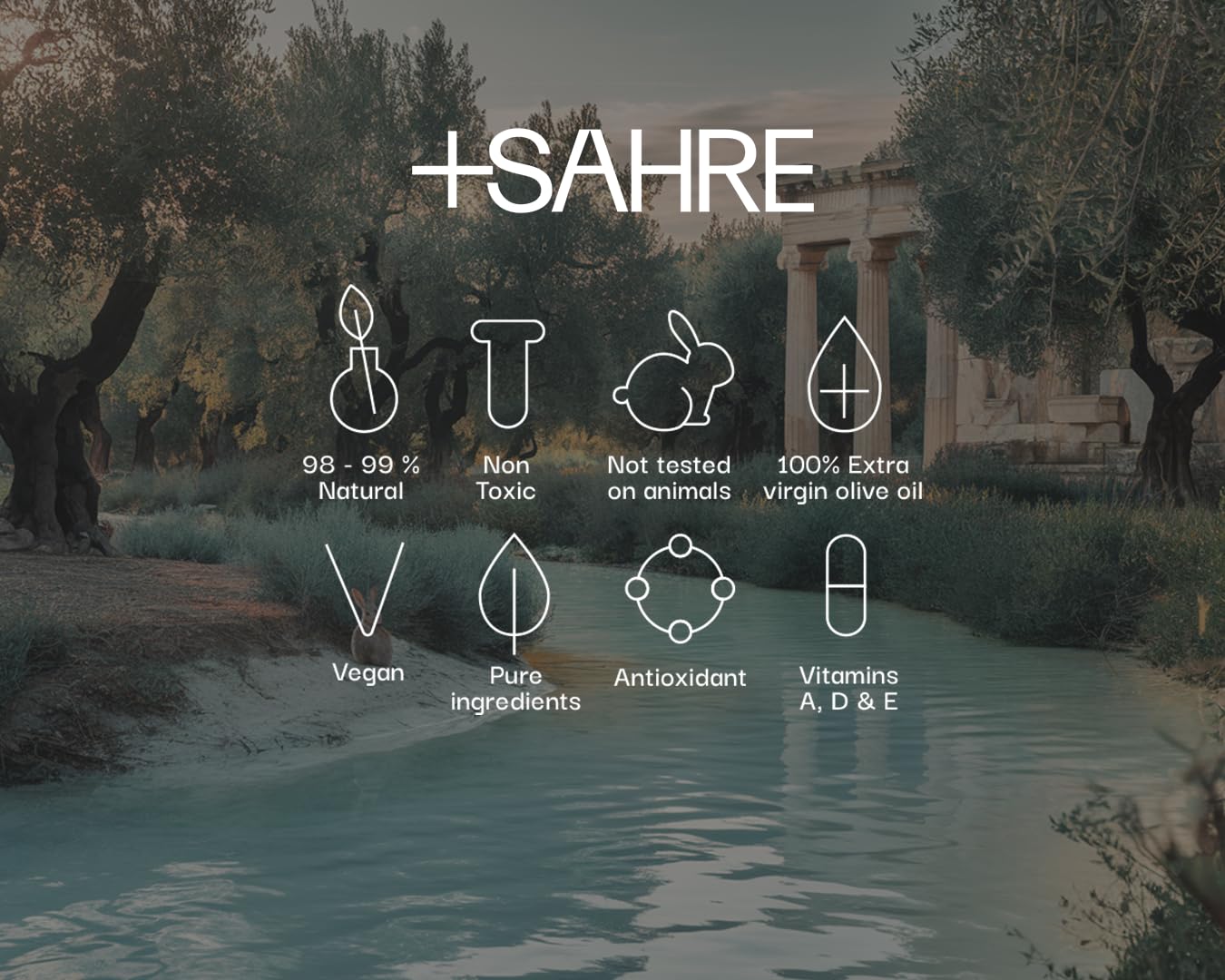 Sahre Natural Body Wash vegan cruelty-free symbol demonstrating ethical skincare
