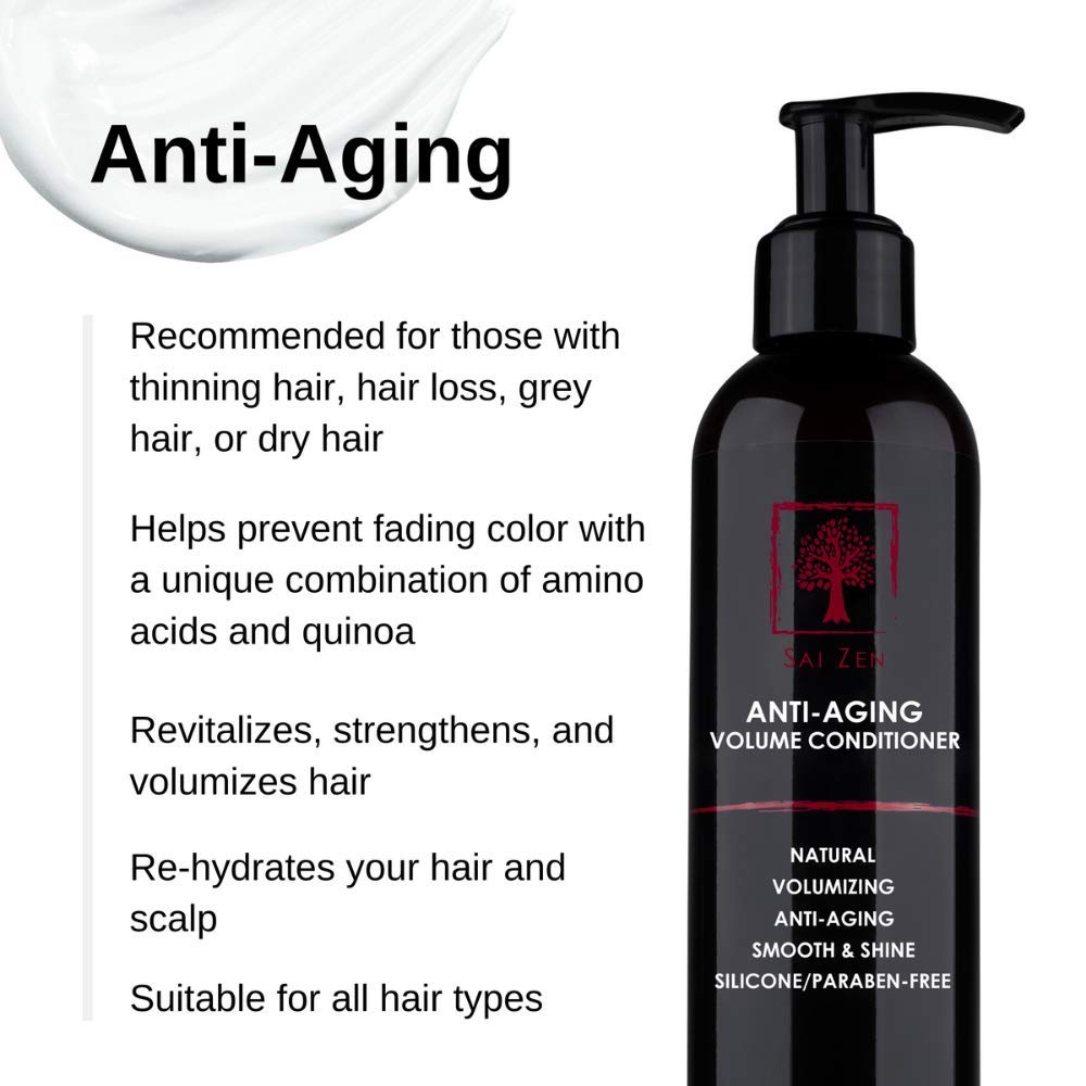 Sai Zen Anti-Aging Volume Conditioner's pump dispense ensures easy, mess-free application