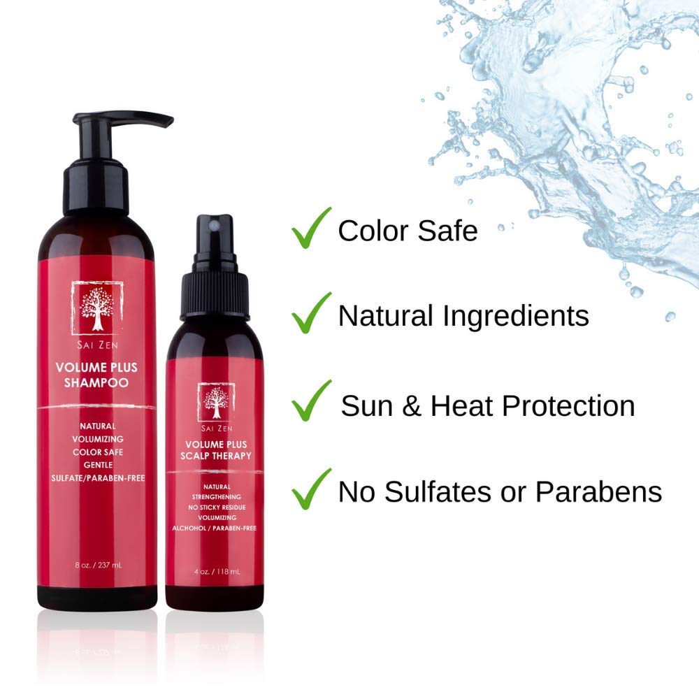 Sai Zen Volume Plus Duo display showing complete hair care routine.