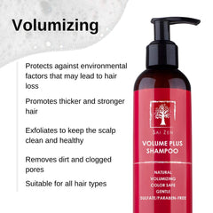 Sai Zen Volume Plus ingredients list featuring loquat leaf for scalp health.