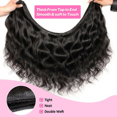 Saiclout 12A Brazilian virgin body wave bundles 24 inch for dramatic length and volume.