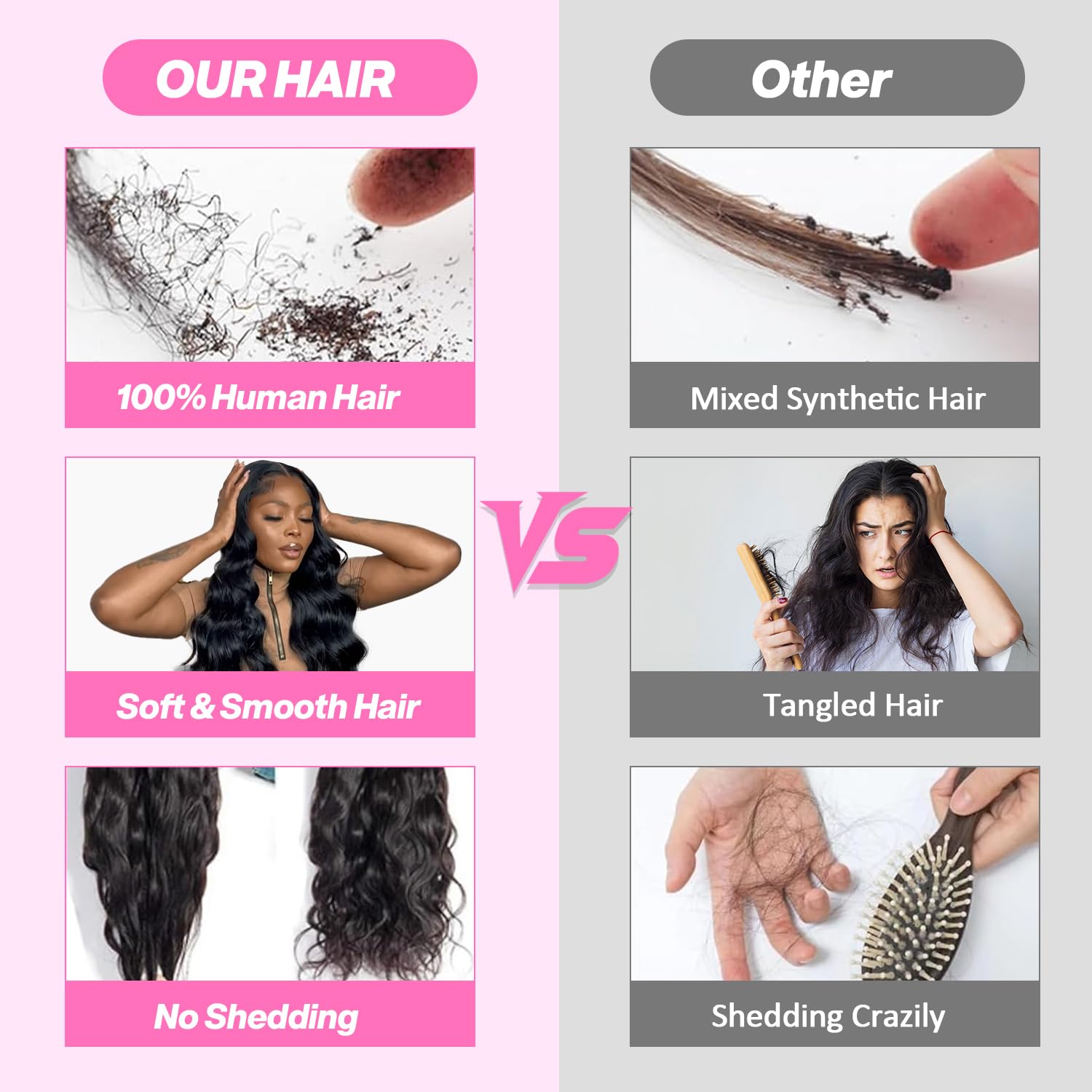 Saiclout hair bundle weft closeup shows tight knots and durable construction.