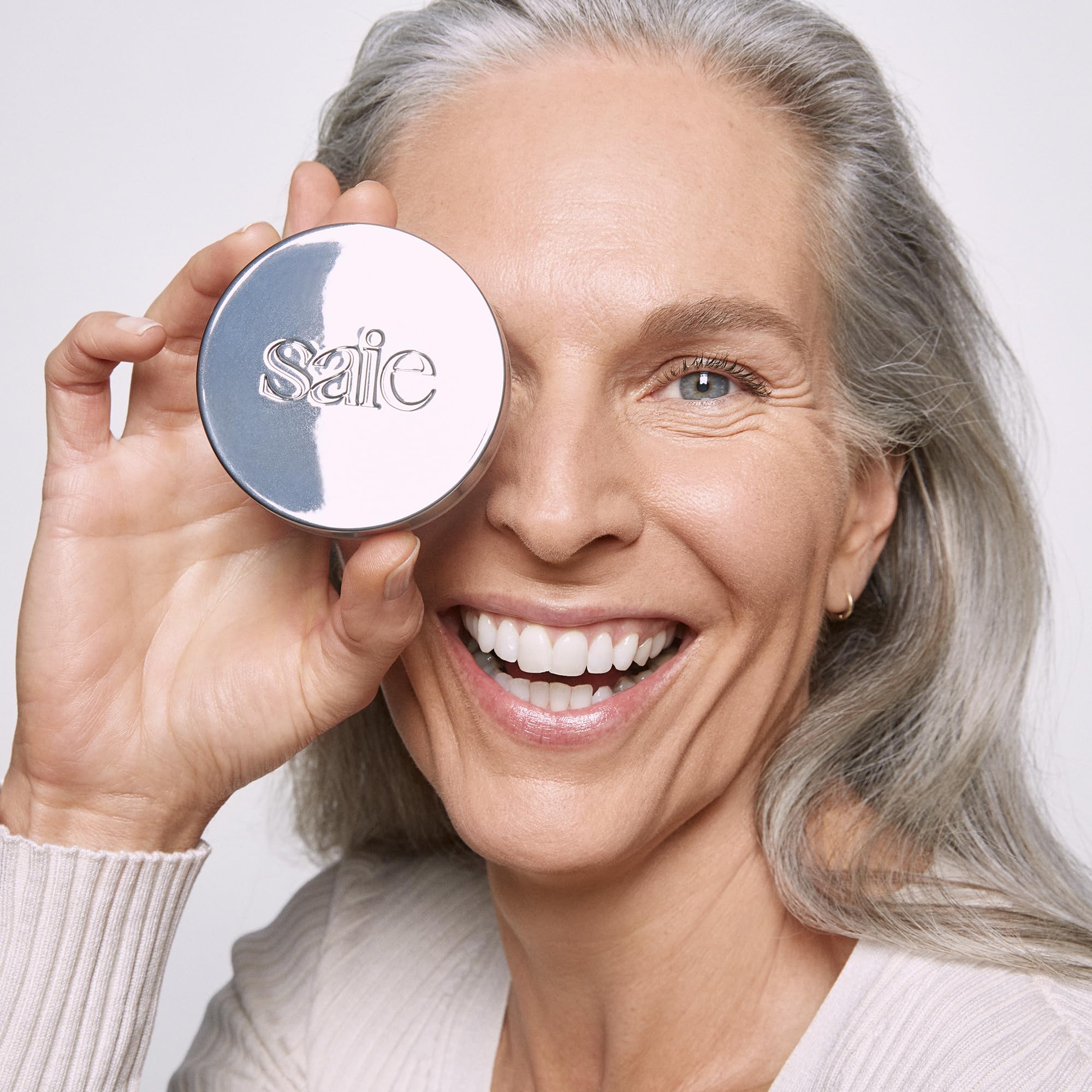 Saie Airset packaging close-up emphasizes clean formula and cruelty-free standards.