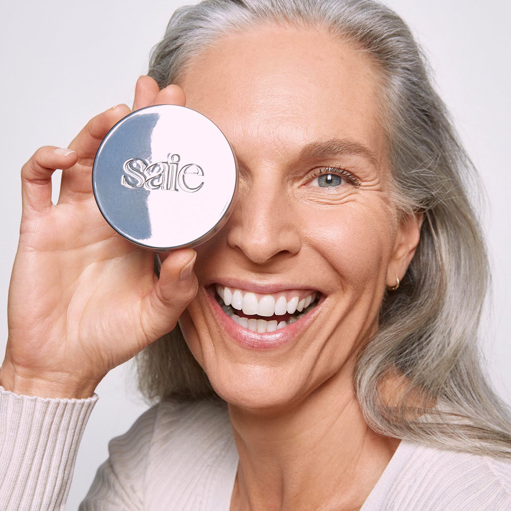 Saie Airset packaging close-up emphasizes clean formula and cruelty-free standards.