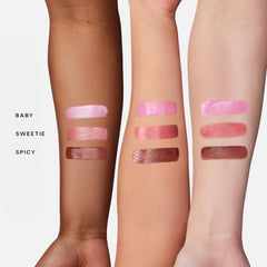 Saie Dew Liquid Blush Baby Pink swatch for a soft, natural flush.