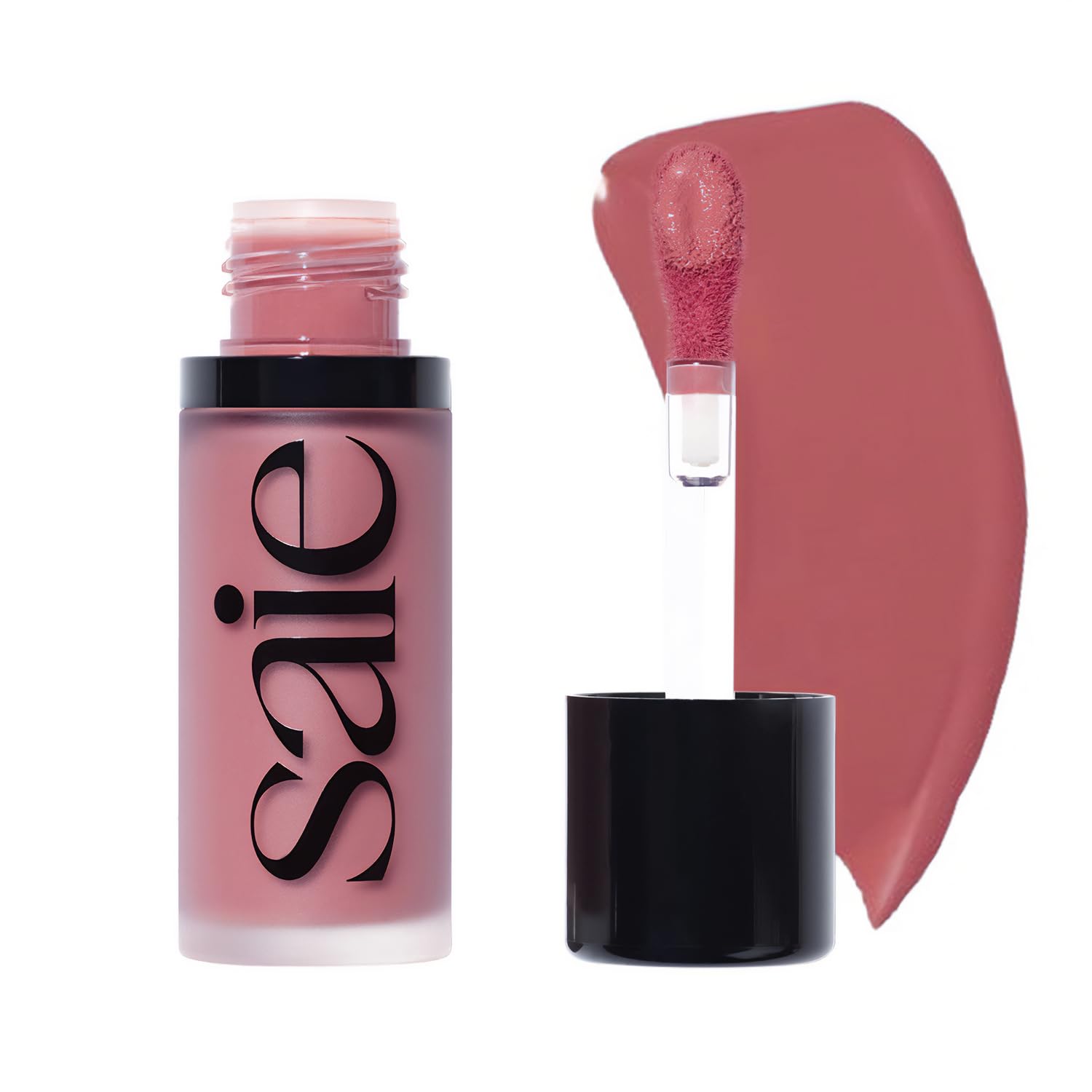 Saie Dew Liquid Blush in Chilly bottle ready for a natural, dewy flush.