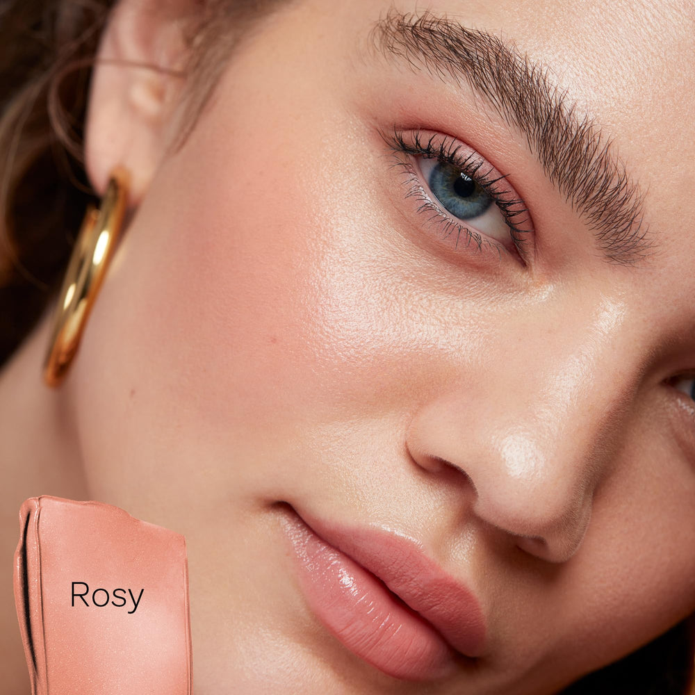 Evening primrose in Saie Dew Liquid Blush moisturizes while you wear it.