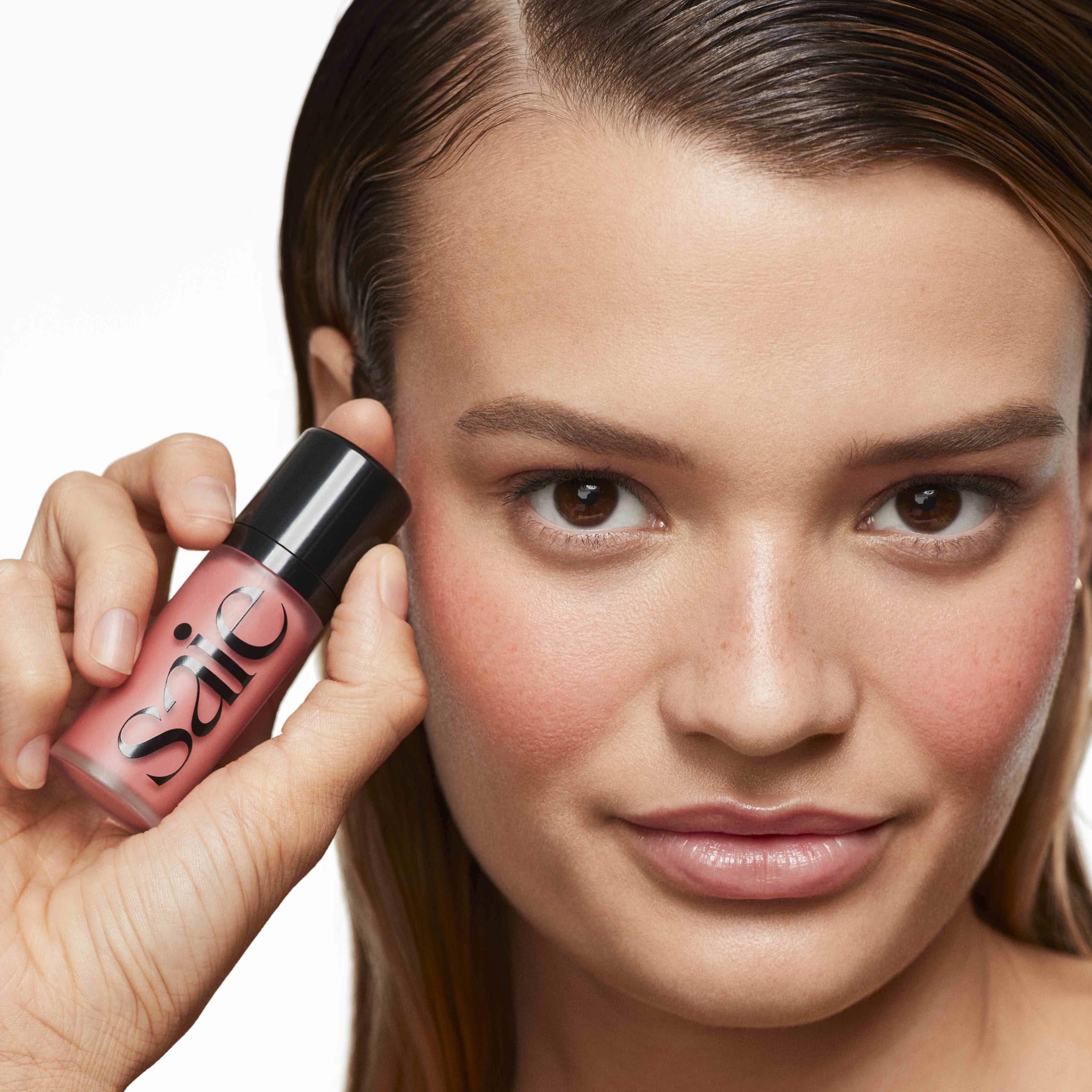 Ingredients highlight brightening and hydrating properties in a cream by Saie.