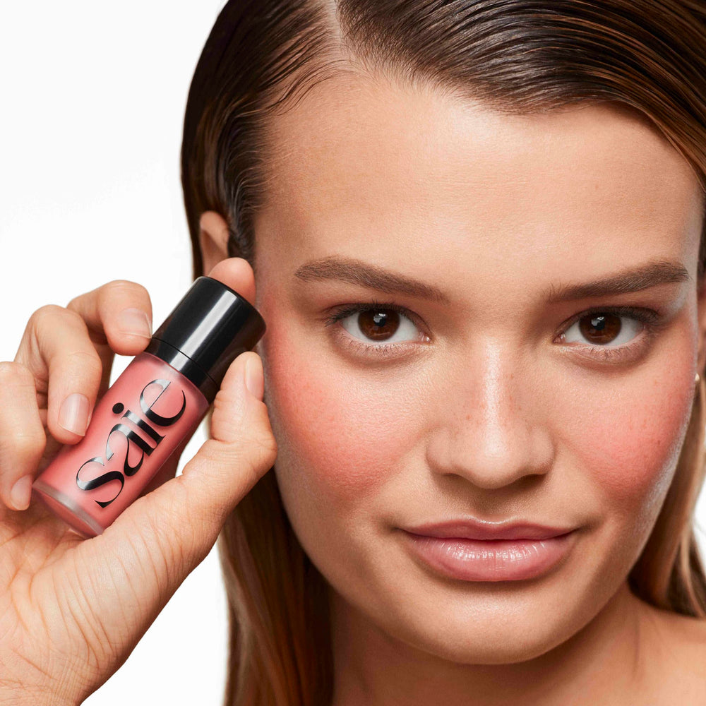 Ingredients highlight brightening and hydrating properties in a cream by Saie.