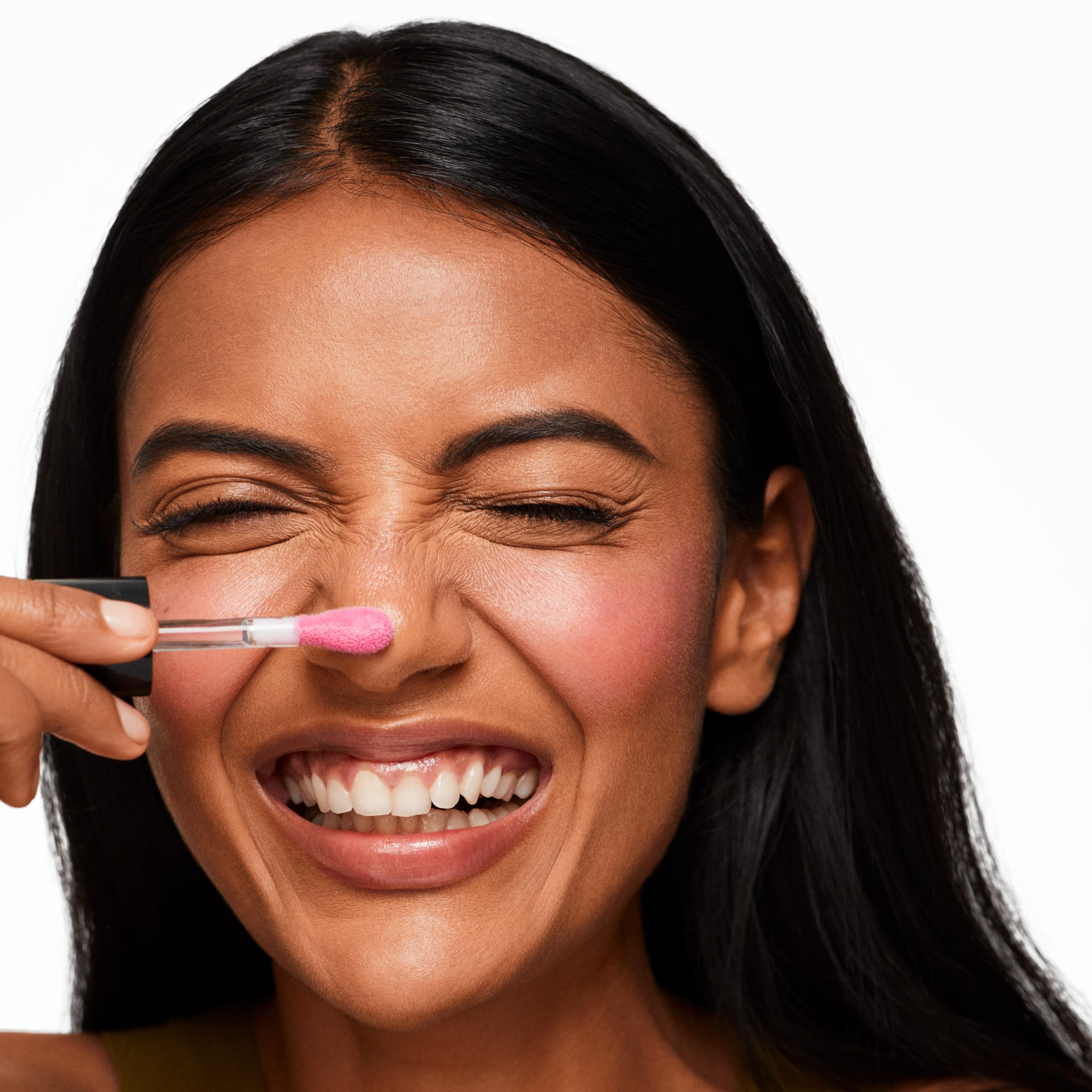 Saie vegan cruelty-free badge beside Dew Blush packaging