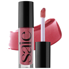 Saie Glossybounce bottle close-up showing a high-shine finish