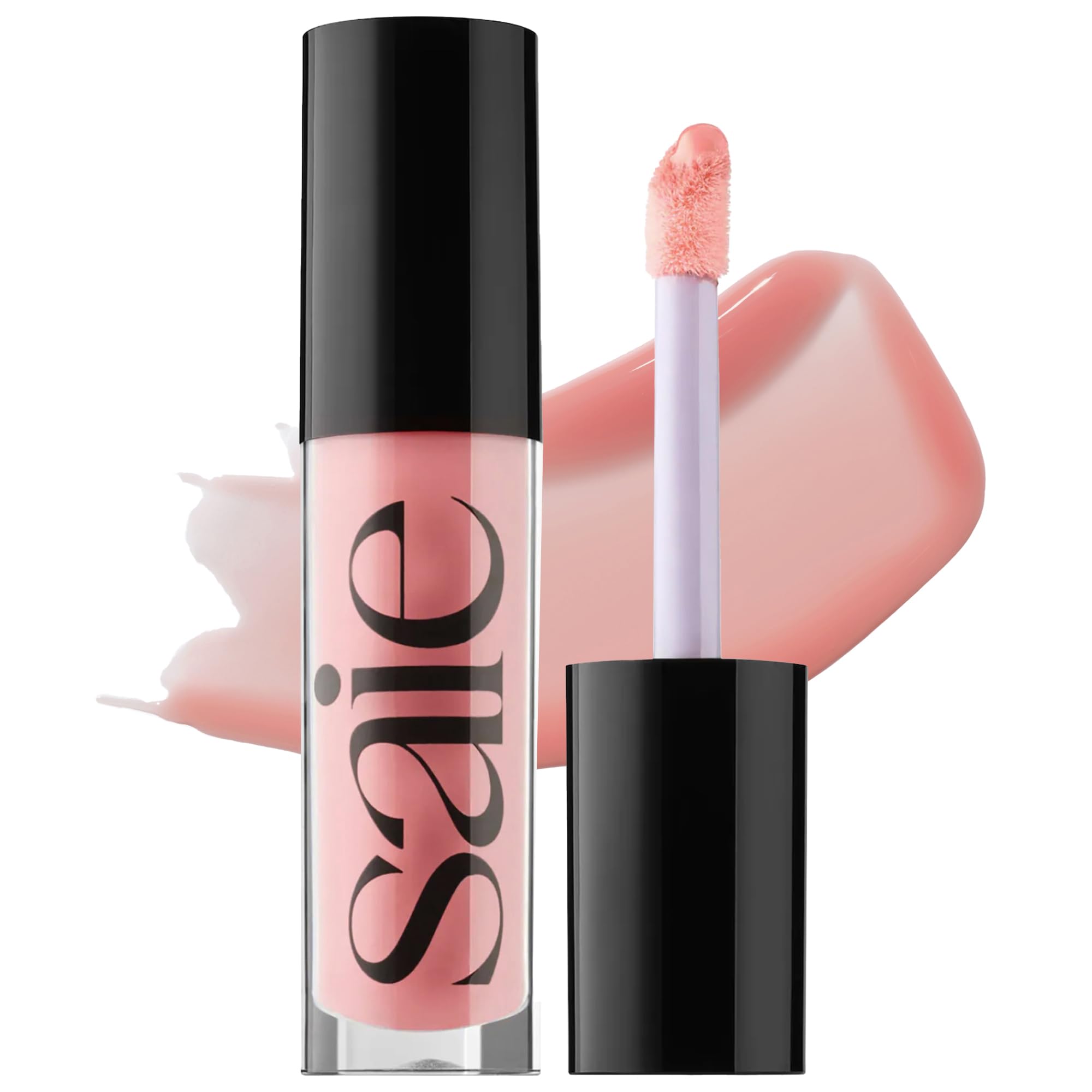 Saie Glossybounce hydrating lip gloss oil bottle with cushiony shine.
