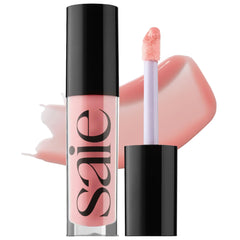 Saie Glossybounce hydrating lip gloss oil bottle with cushiony shine.