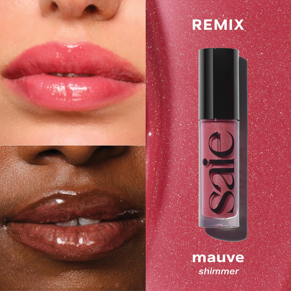 Saie Glossybounce sheer shades collection on lips