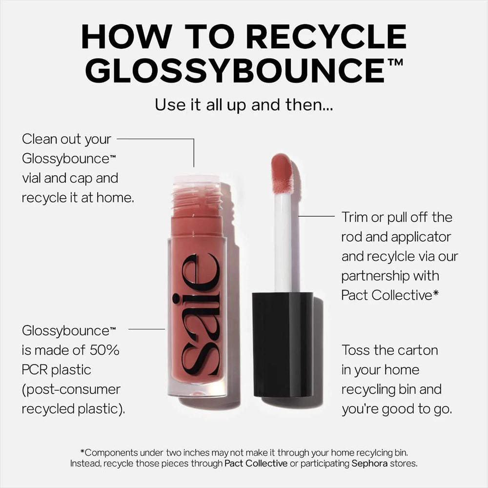 Saie Glossybounce soft shine delivers everyday lip comfort and hydration.