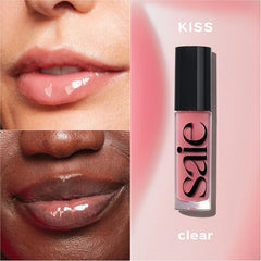 Saie Glossybounce tube close-up showing glossy cushiony texture.
