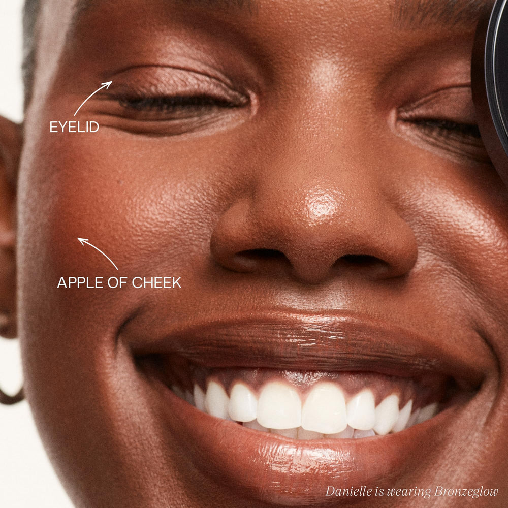 Saie Glow Sculpt micropearl adds a lifted, soft radiance without glitter.