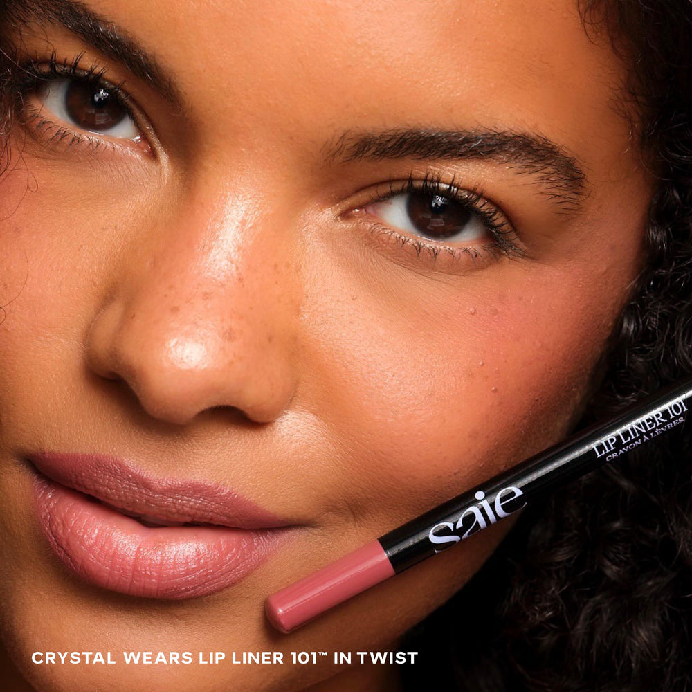 Saie Lip Liner 101 with shea butter and jojoba oil nourishes while shaping