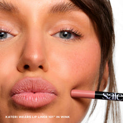 Saie Lip Liner 101 wooden pencil close-up for effortless glide
