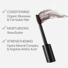 Saie Mascara 101 small-bristle tips aid coating outer lashes for definition.