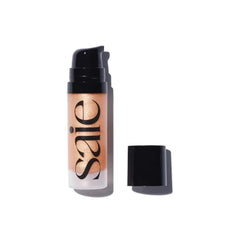Saie Mini Glowy Super Gel bottle pump for hydration and glow