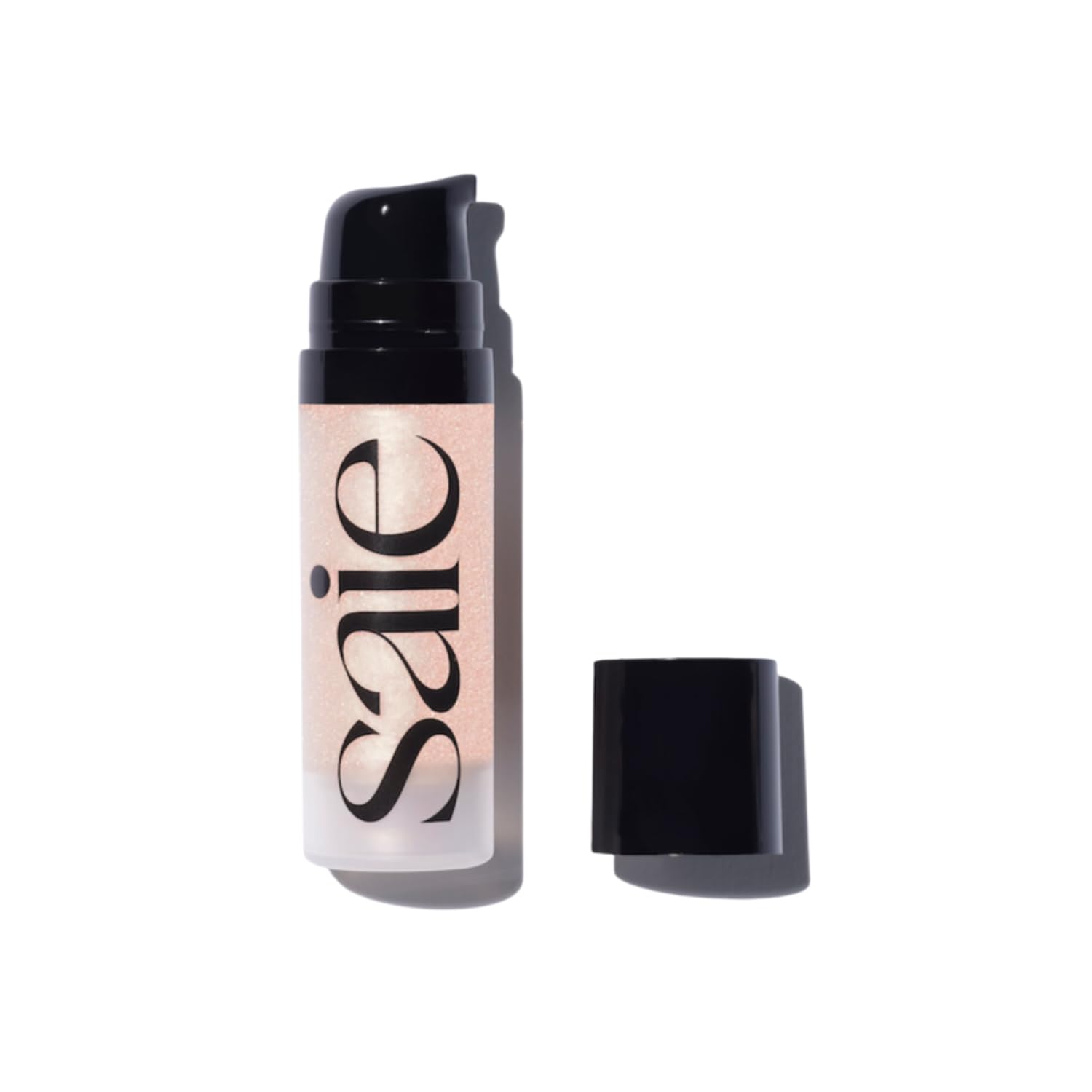 Saie Mini Glowy Super Gel on the face for radiant all-over glow.