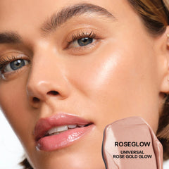 Saie Mini Glowy Super Gel applied under foundation for dewy primer glow.