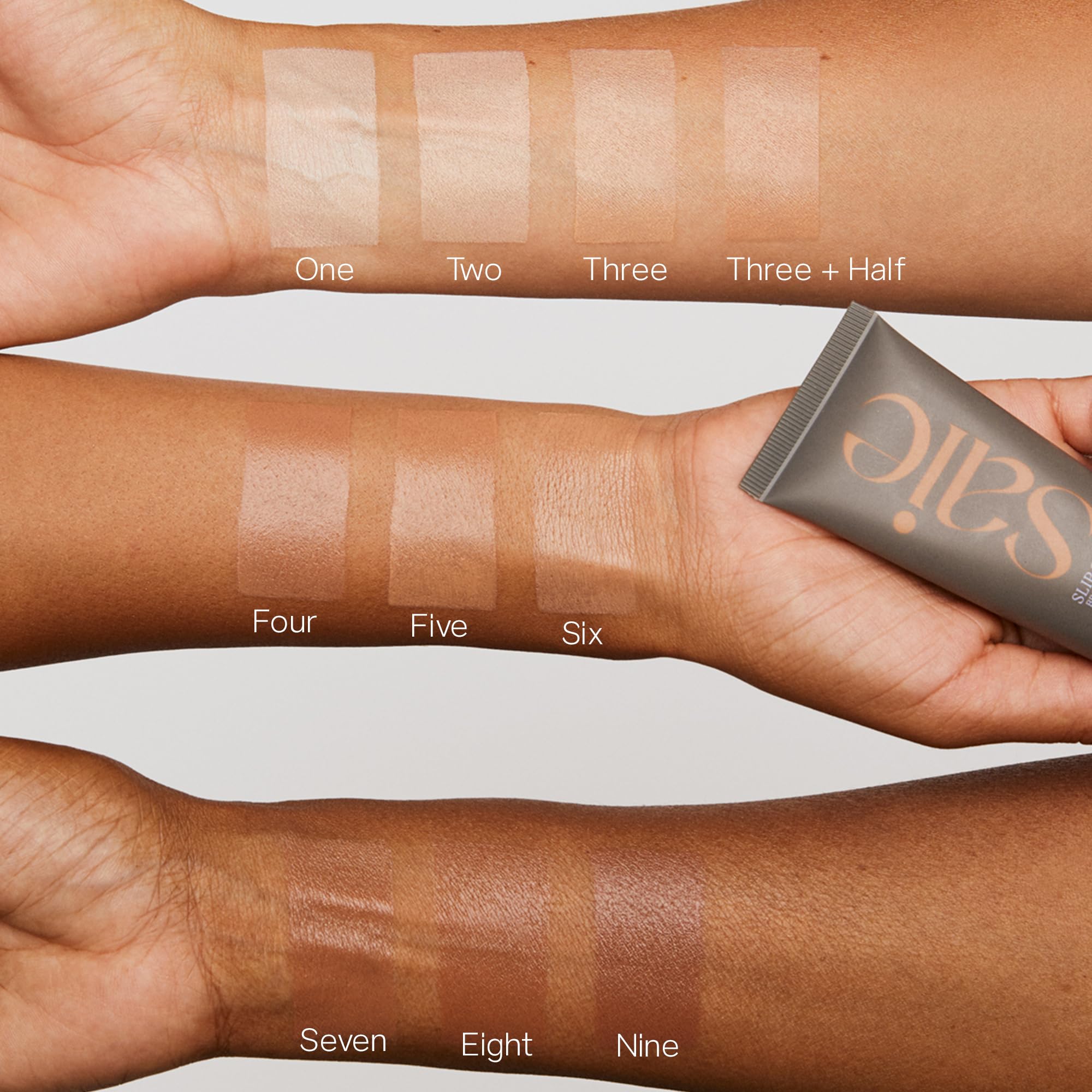 Non-nano zinc provides mineral UVA/UVB protection in Saie Slip Tint.
