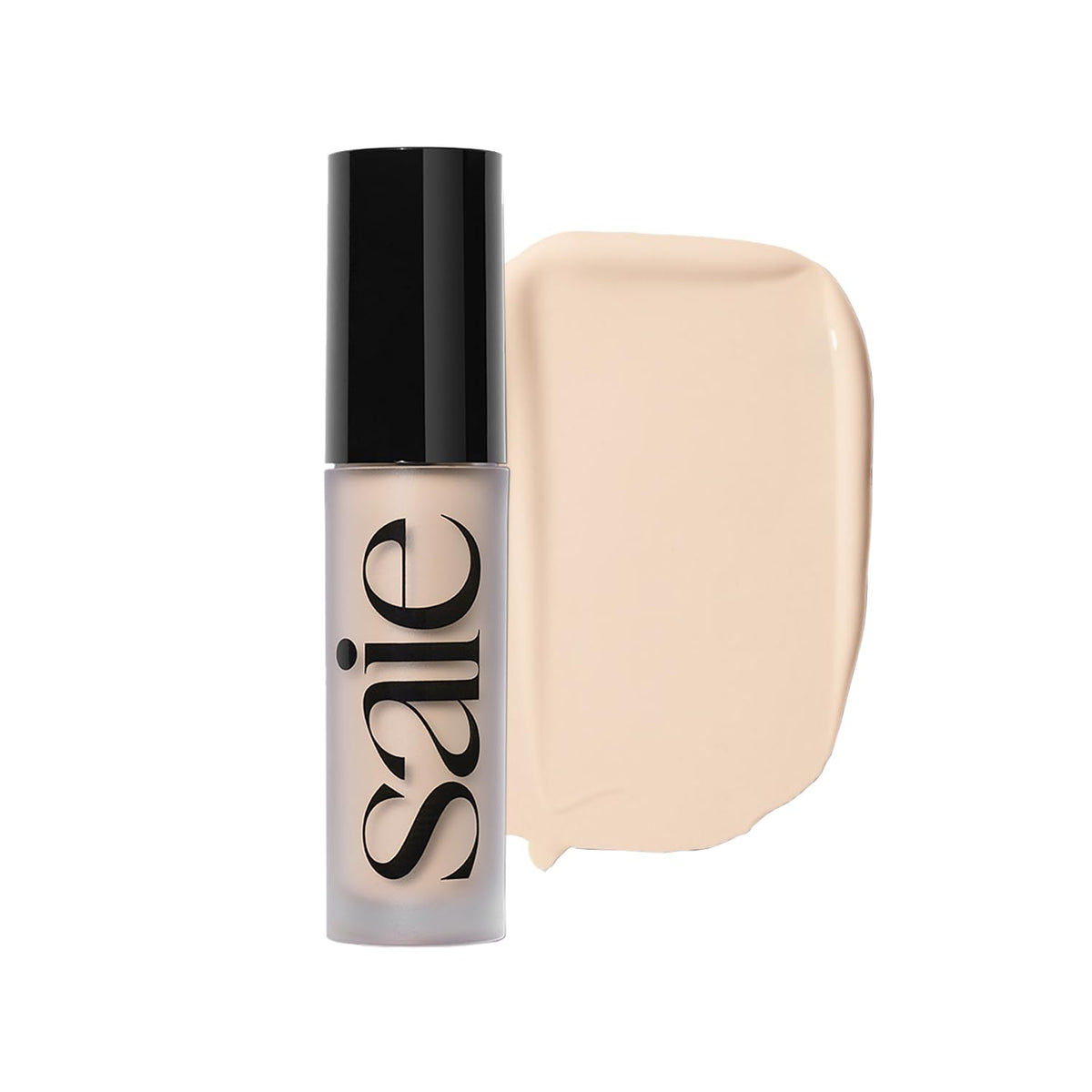 Saie Slip Tint packaging close-up showing a sleek concealer tube for portable coverage