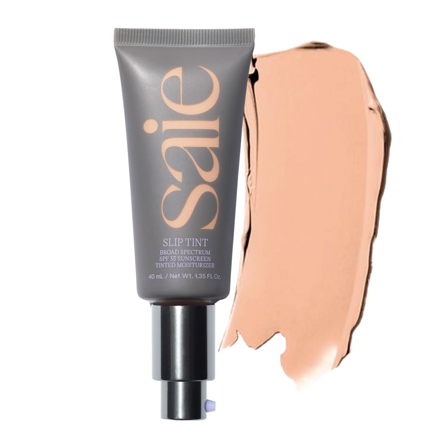 Saie Slip Tint SPF 35 bottle cap highlights compact packaging for easy daily use