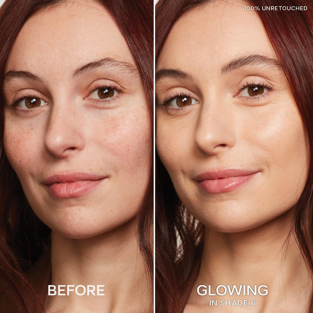 Saie Slip Tint swatches on skin demonstrating medium coverage and radiant finish.