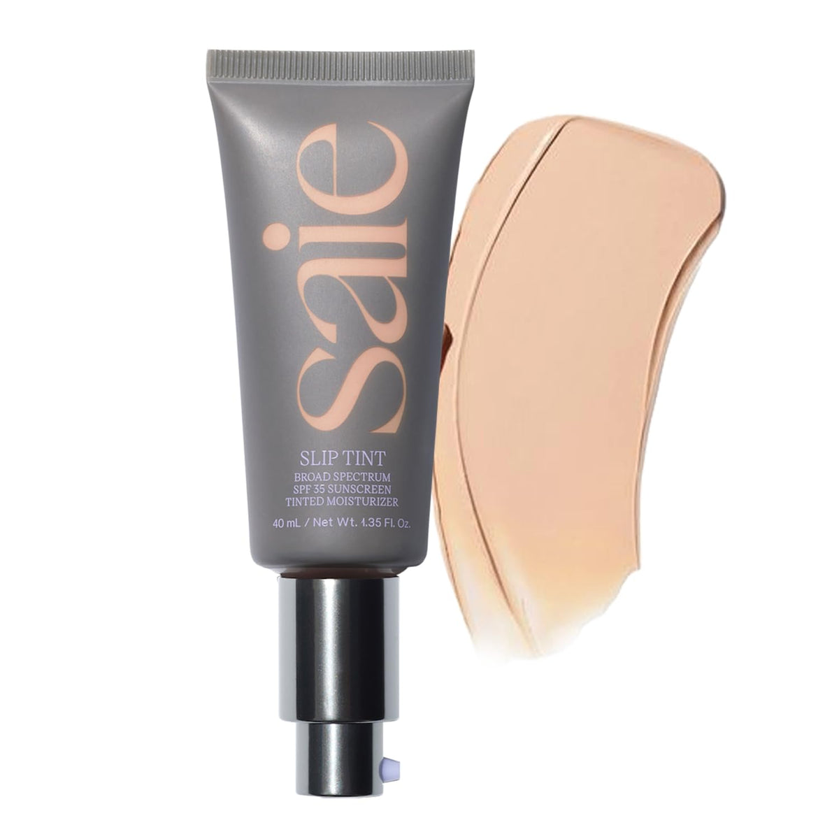 Saie Slip Tint Three bottle close-up highlights radiant finish and natural coverage.