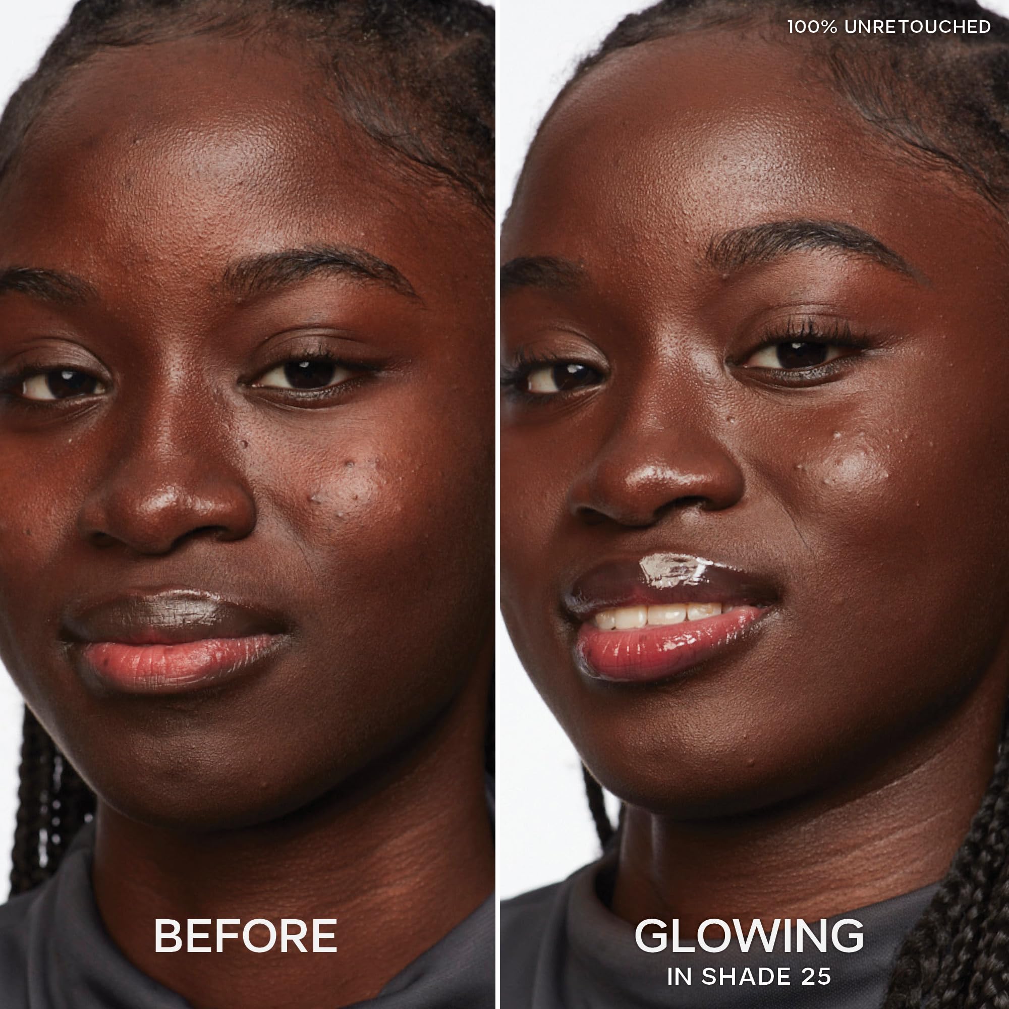 Saie Slip Tint under-eye coverage close-up reveals natural, seamless finish.