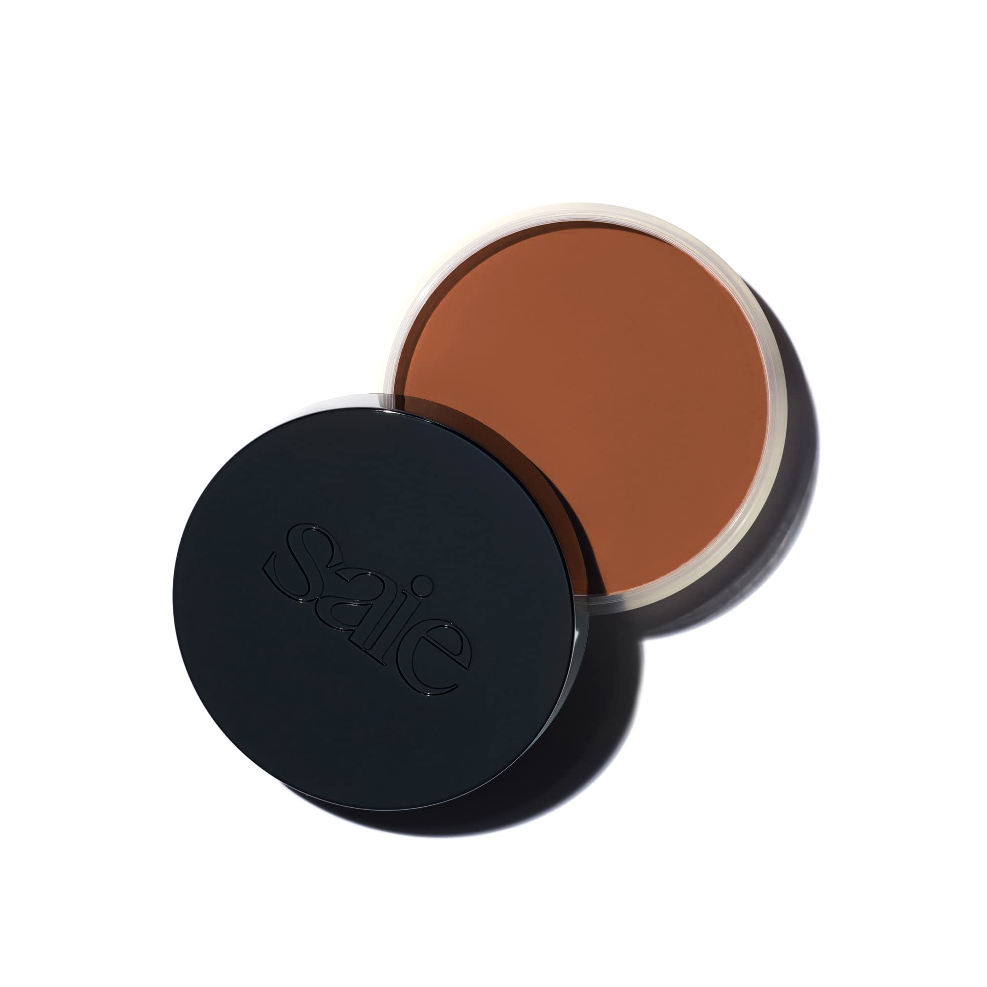 Saie Sun Melt cream bronzer compact demonstrates natural warmth and glow.