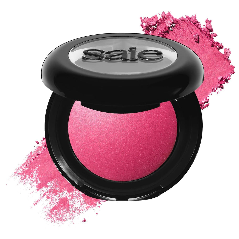 Saie SuperSuede Amore talc-free blush powder for natural flush.