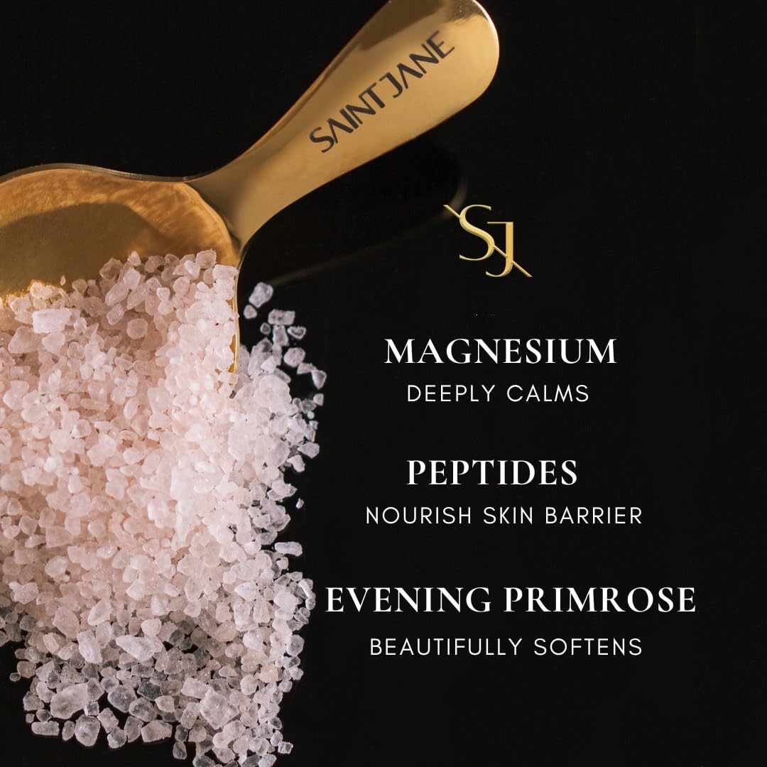 SAINT JANE Deep Sleep Bath Salts packaging reveals premium aesthetics